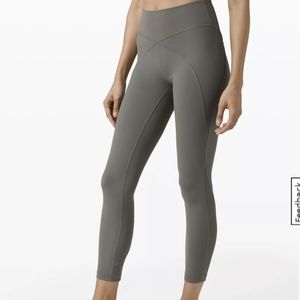 Lululemon get centered high rise 25" grey sage